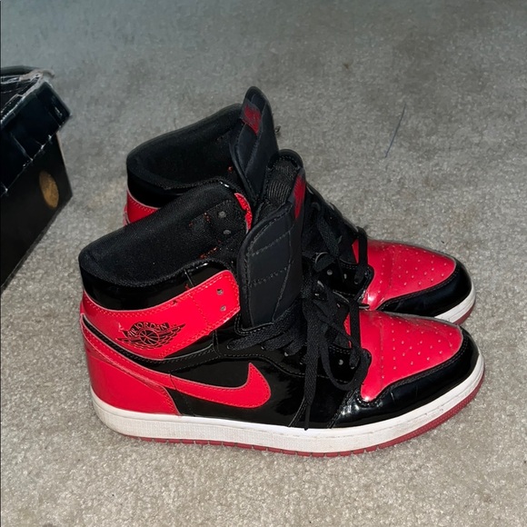 Nike Air Black and Red High-Top Sneakers - Picture 3 of 7